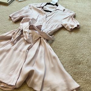 ZARA pink wrap dress